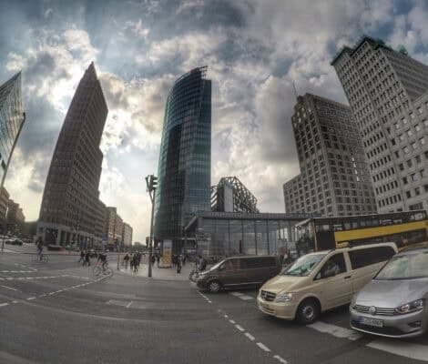 Widok na centrum Berlina — panorama miasta.