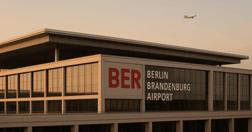 wylot z lotniska Berlin Brandenburg terminal