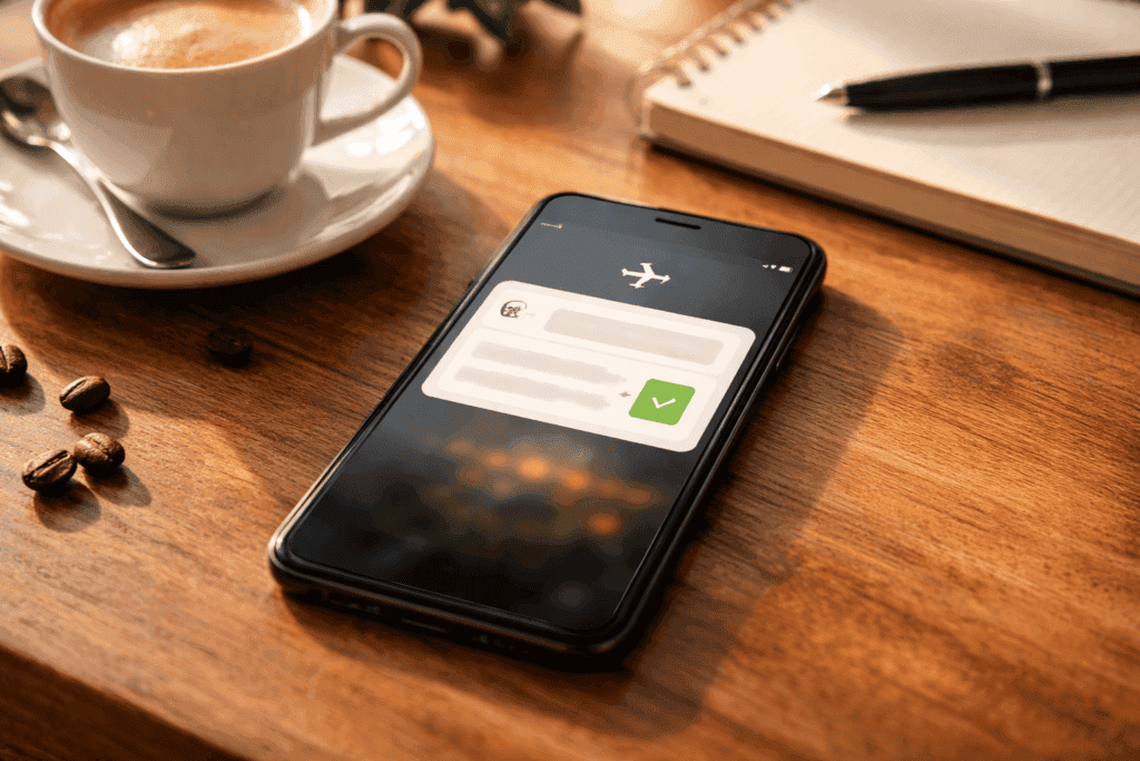Alert cenowy taniego lotu na telefonie – powiadomienie o spadku ceny biletu lotniczego