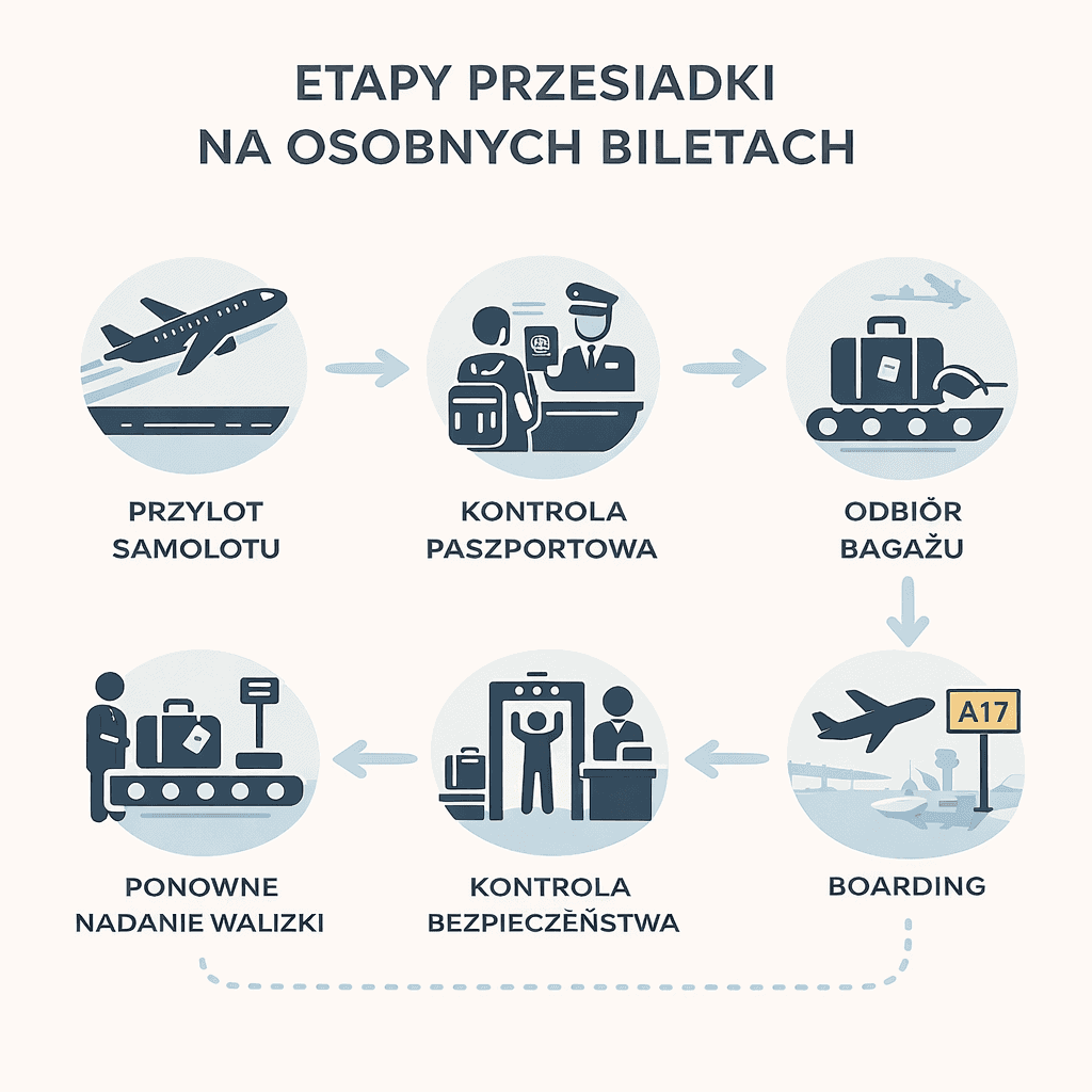Bufor czasowy przy przesiadce na osobnych biletach – etapy self-transfer krok po kroku