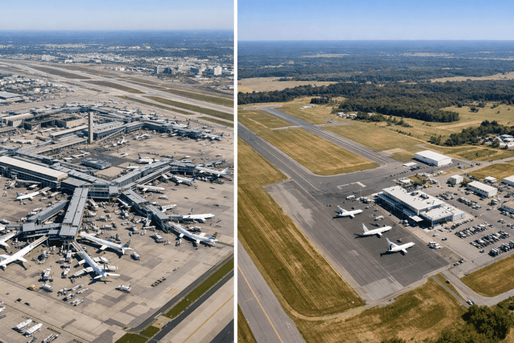 Porównanie lotniska regionalnego i głównego hubu w kontekście cen tanich lotów